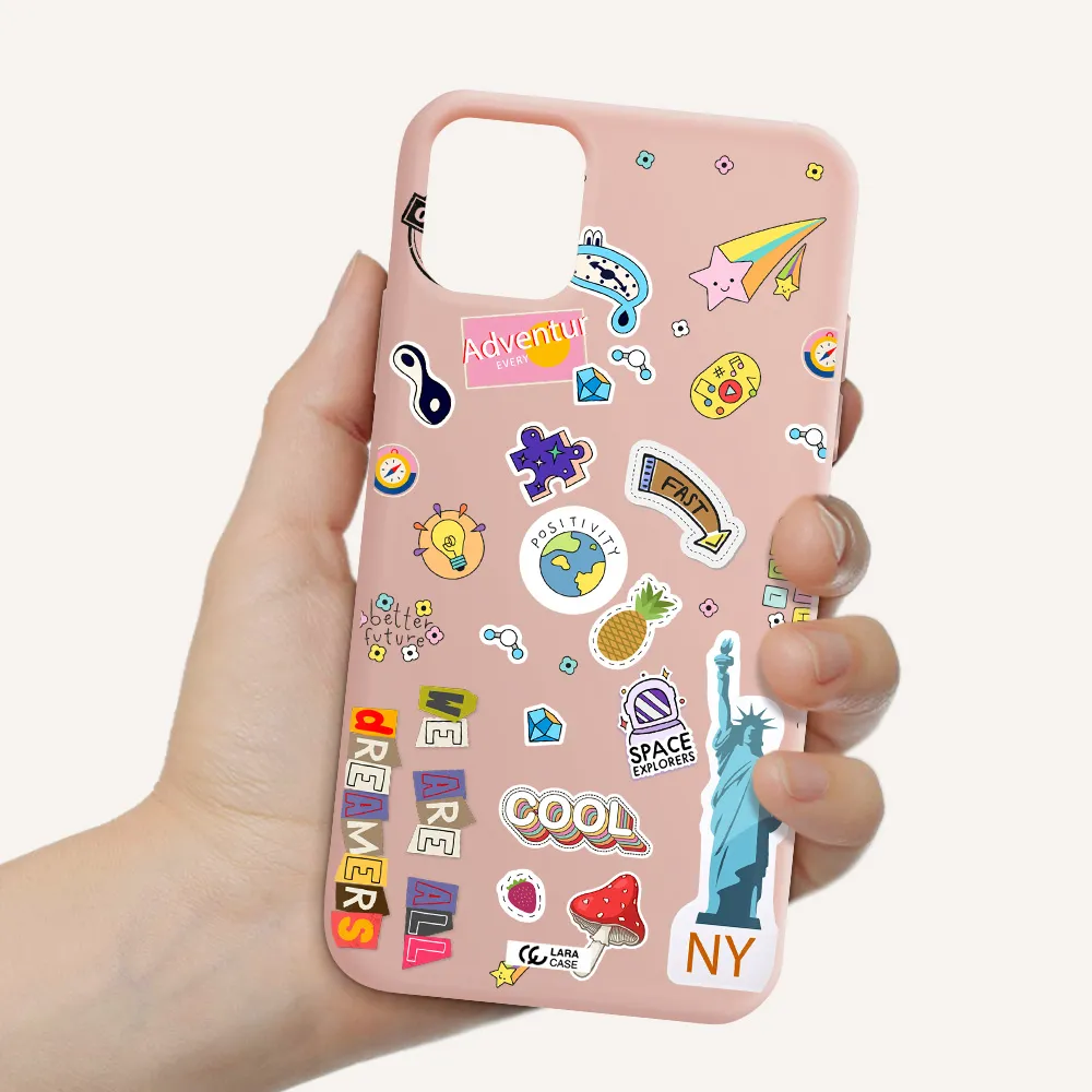 Stickers Apple iPhone 11 Silicone pastel pink Case