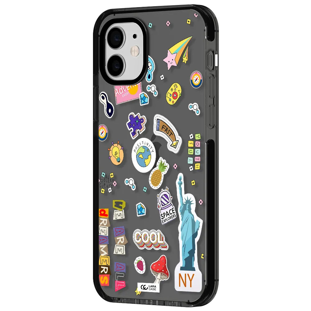 Stickers Apple iPhone 12 impact Smoke Black Case