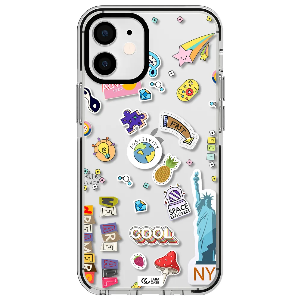 Stickers Apple iPhone 12 mini impact black border Case