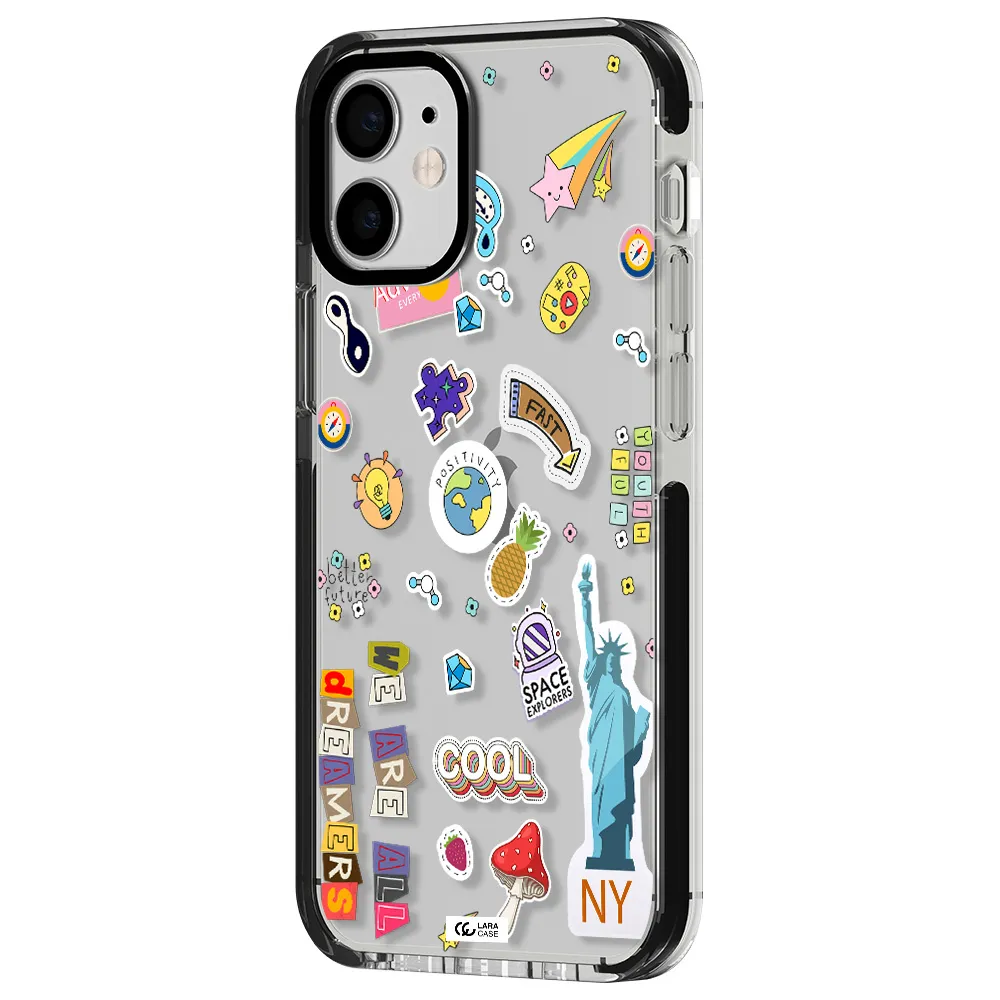 Stickers Apple iPhone 12 mini impact black border Case