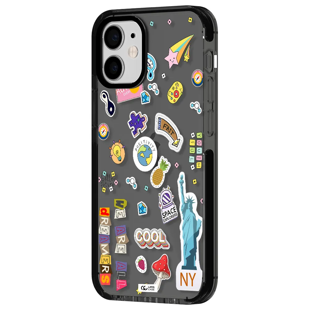 Stickers Apple iPhone 12 mini impact Smoke Black Case
