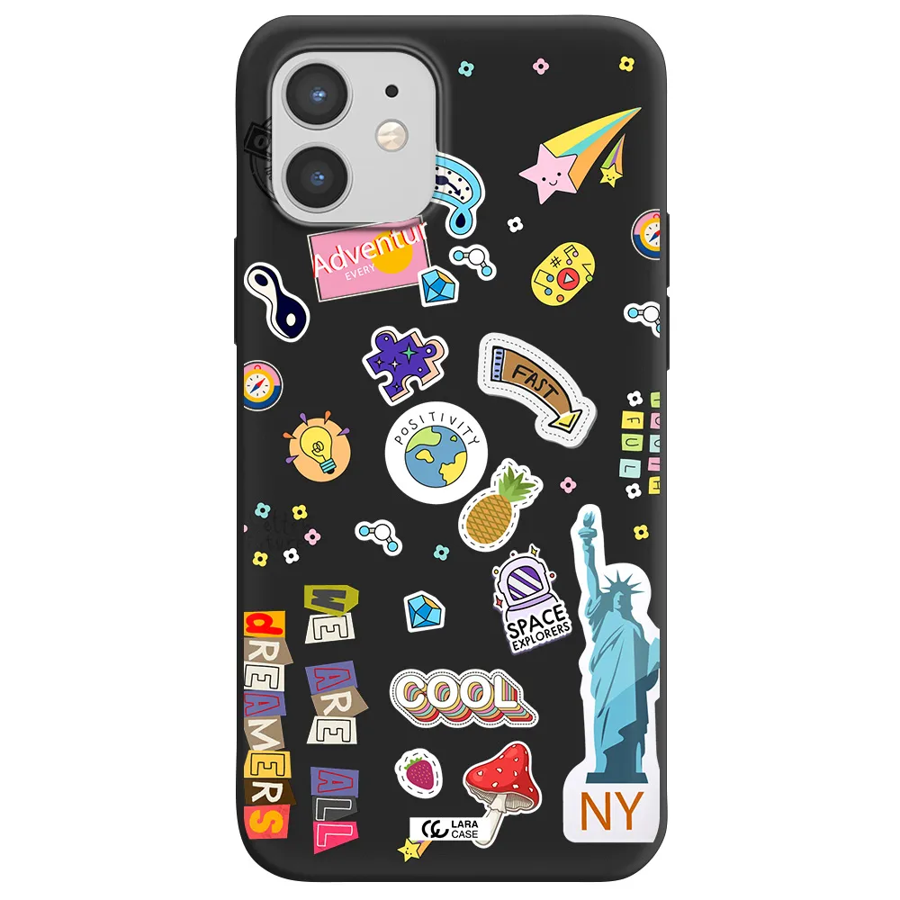 Stickers Apple iPhone 12 mini Silicone black Case