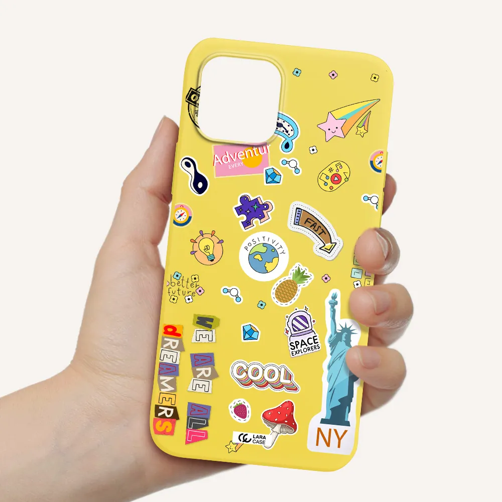 Stickers Apple iPhone 12 mini Silicone canary yellow Case
