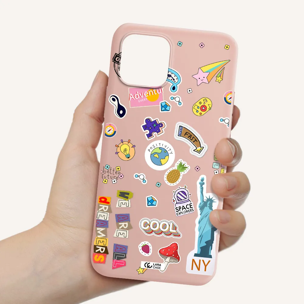 Stickers Apple iPhone 12 mini Silicone pastel pink Case