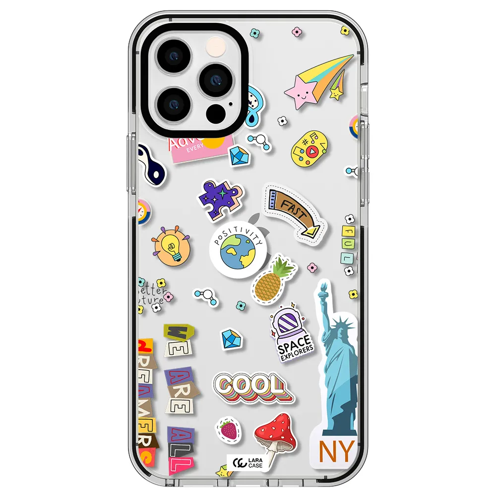 Stickers Apple iPhone 12 pro impact black border Case