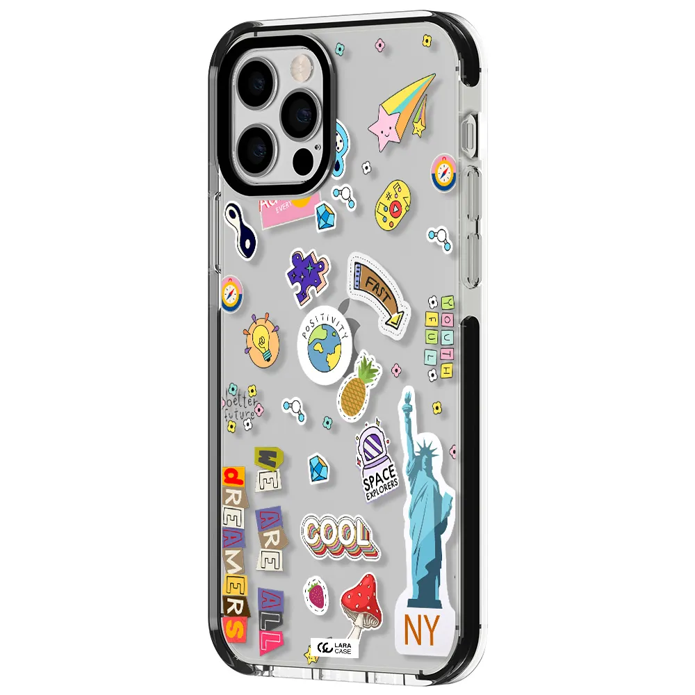 Stickers Apple iPhone 12 pro impact black border Case