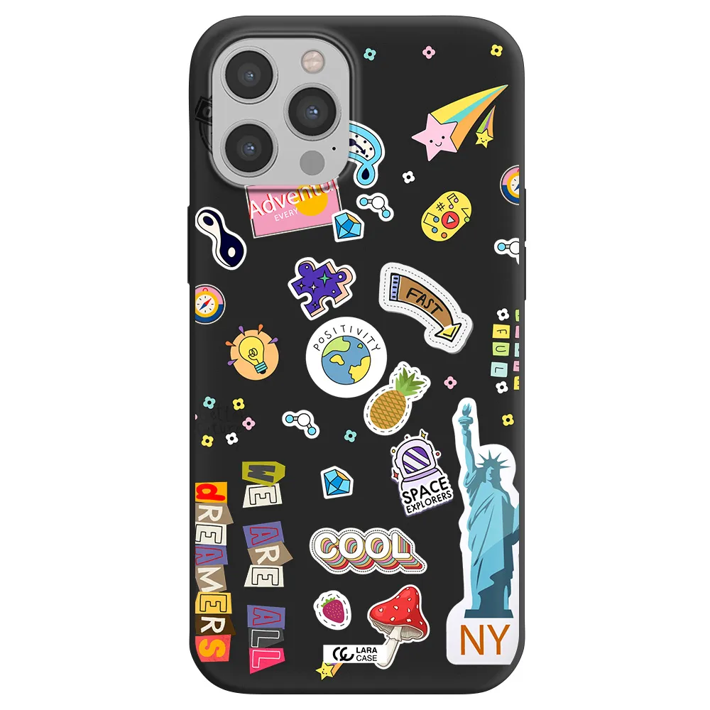 Stickers Apple iPhone 12 pro max Silicone black Case