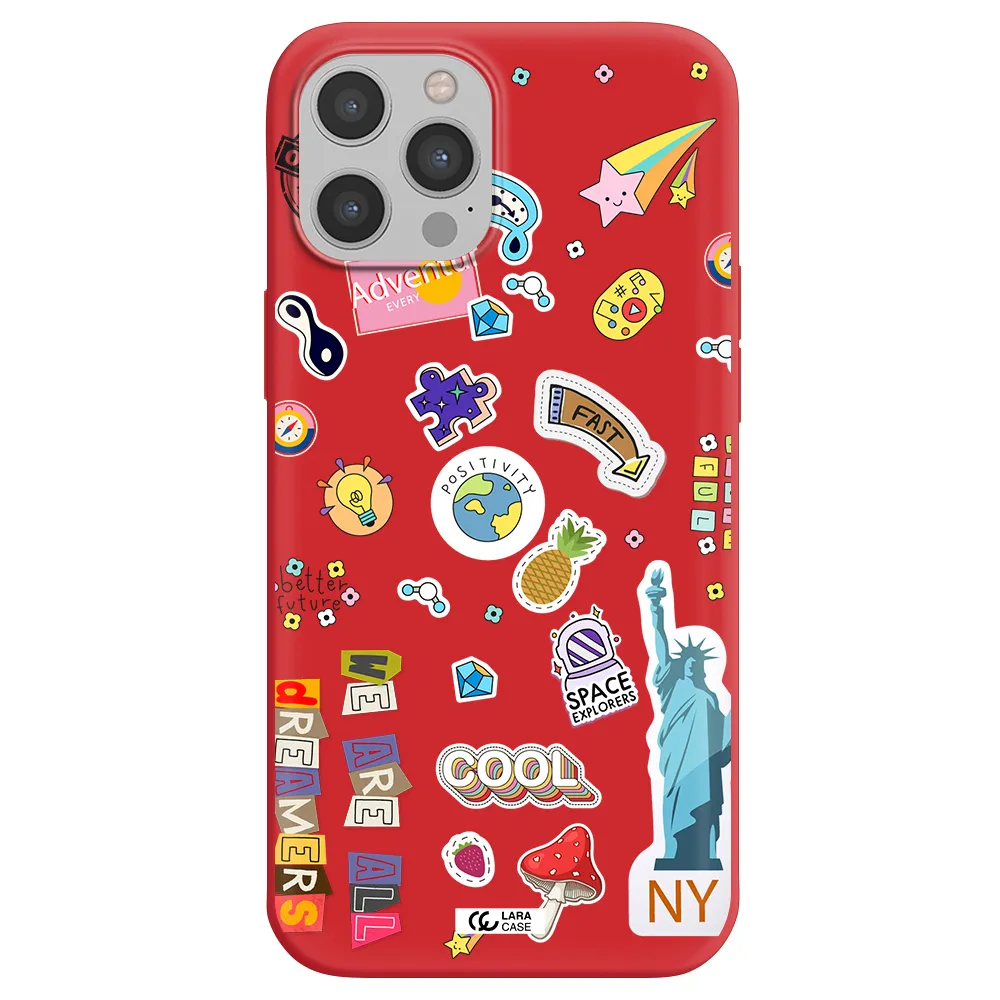 Stickers Apple iPhone 12 pro max Silicone Imperial Red Case