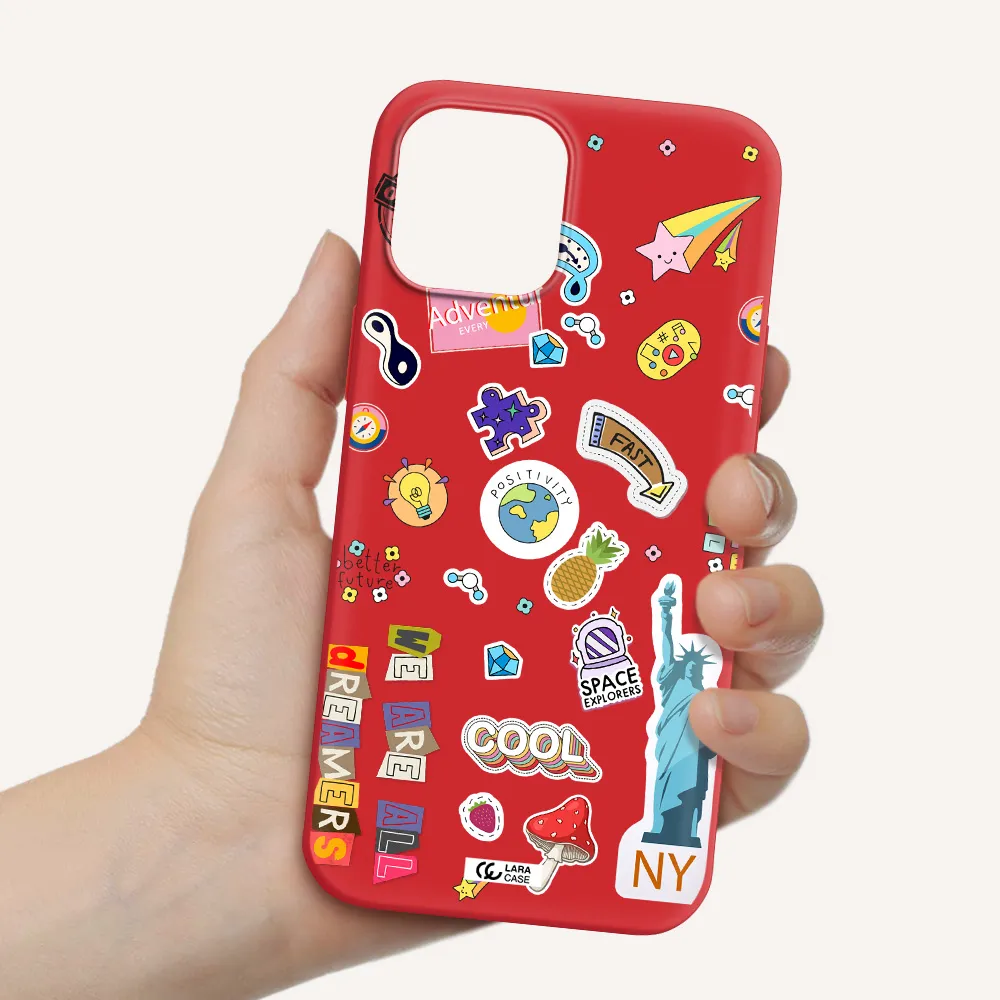 Stickers Apple iPhone 12 pro max Silicone Imperial Red Case