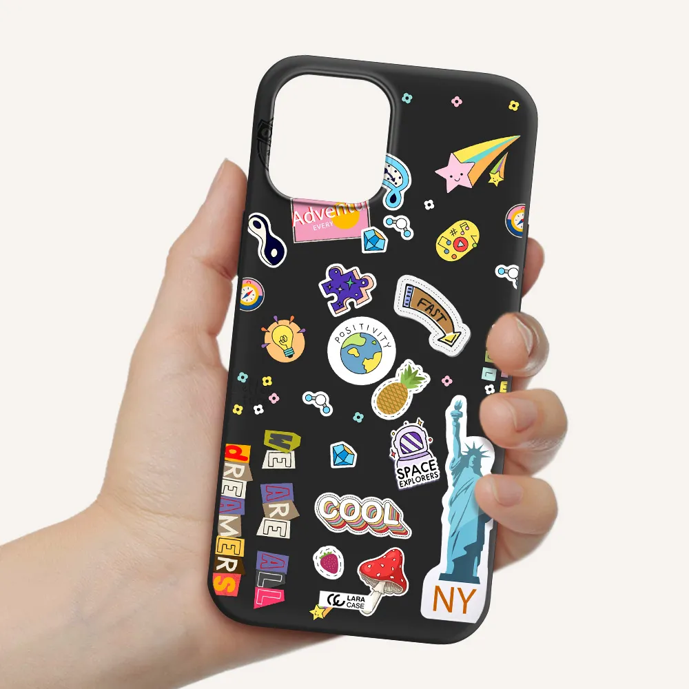 Stickers Apple iPhone 12 pro Silicone black Case