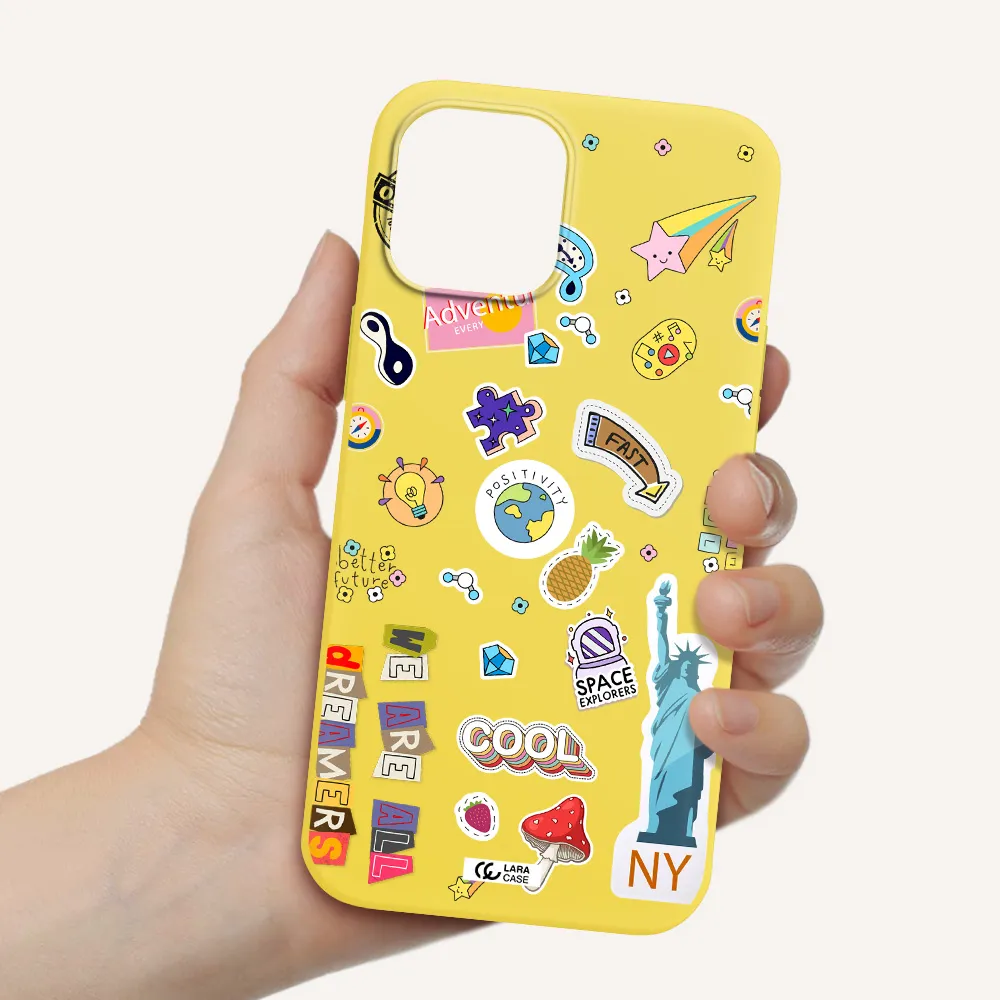Stickers Apple iPhone 12 pro Silicone canary yellow Case