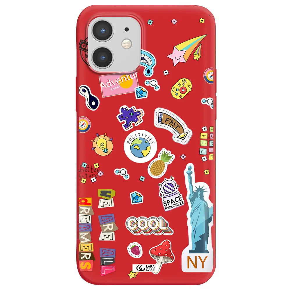 Stickers Apple iPhone 12 Silicone Imperial Red Case