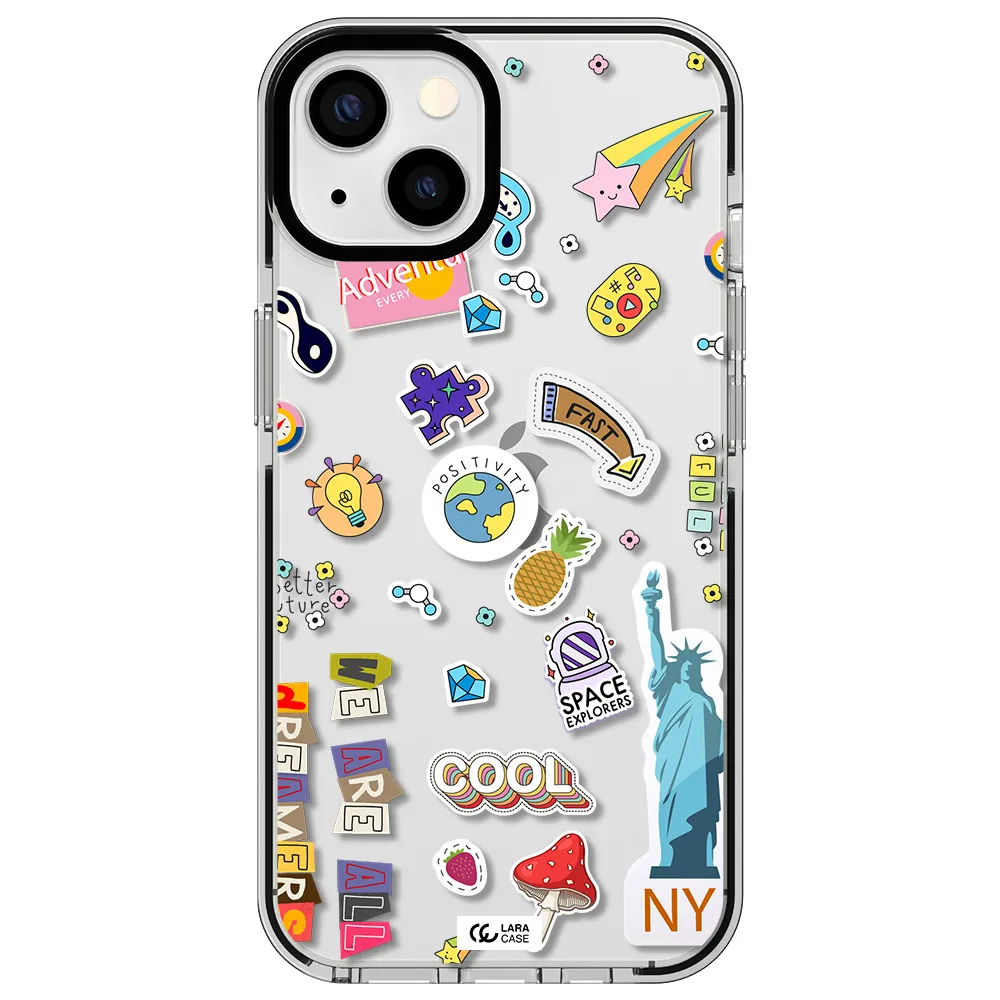 Stickers Apple iPhone 13 impact black border Case