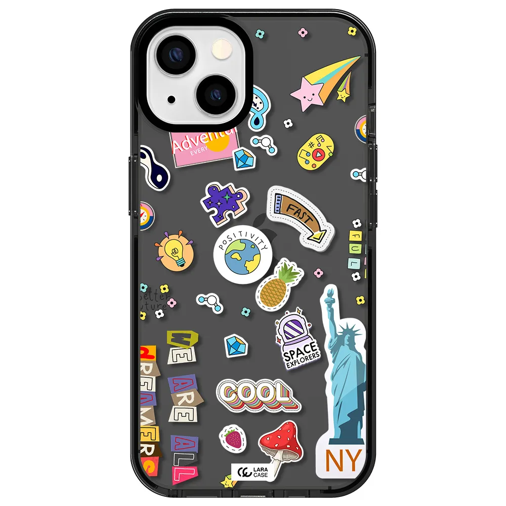 Stickers Apple iPhone 13 impact Smoke Black Case