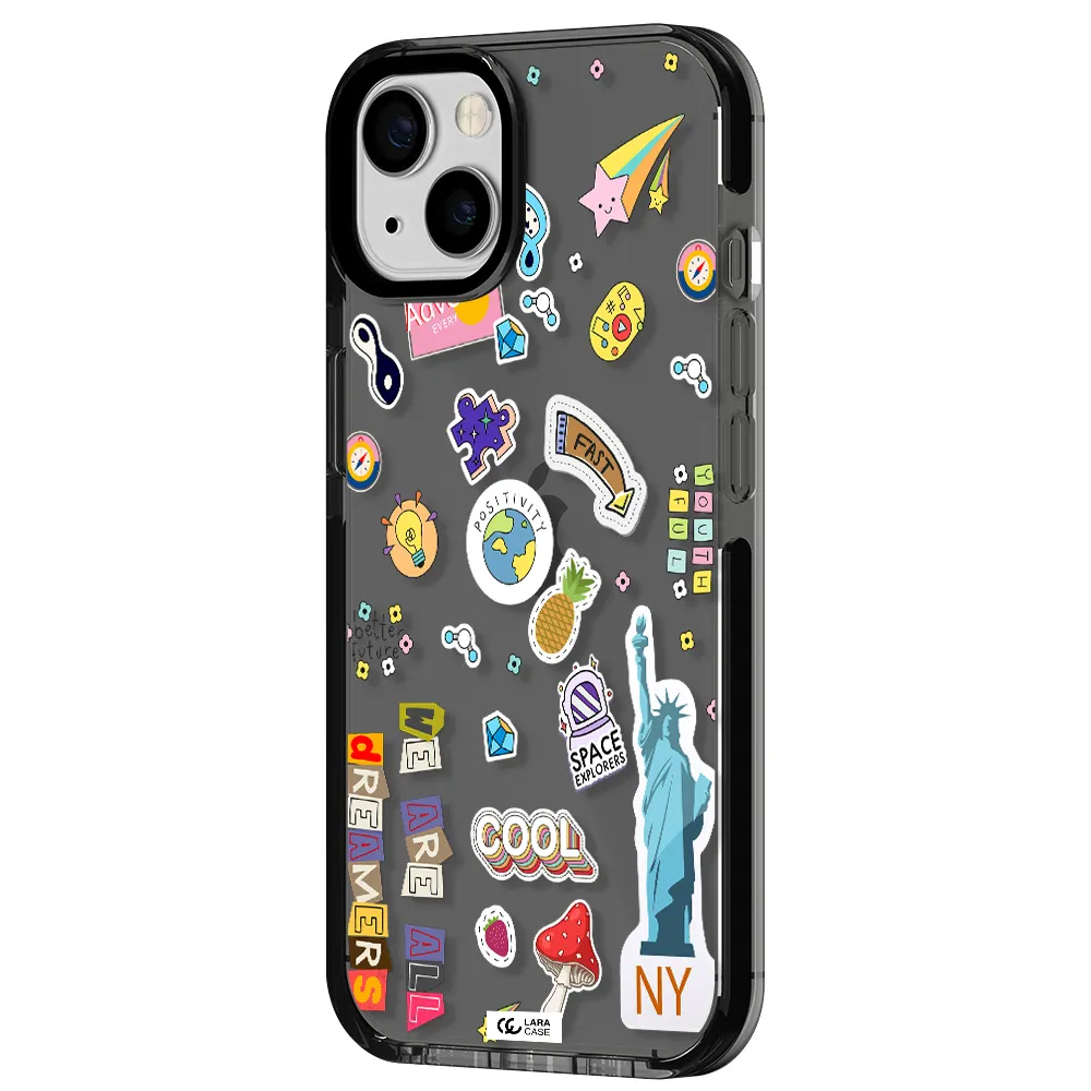 Stickers Apple iPhone 13 impact Smoke Black Case