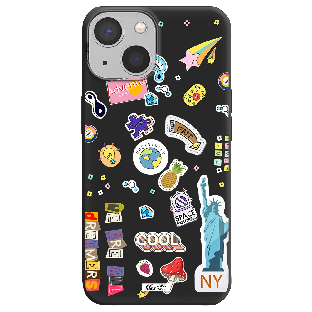 Stickers Apple iPhone 13 mini Silicone black Case