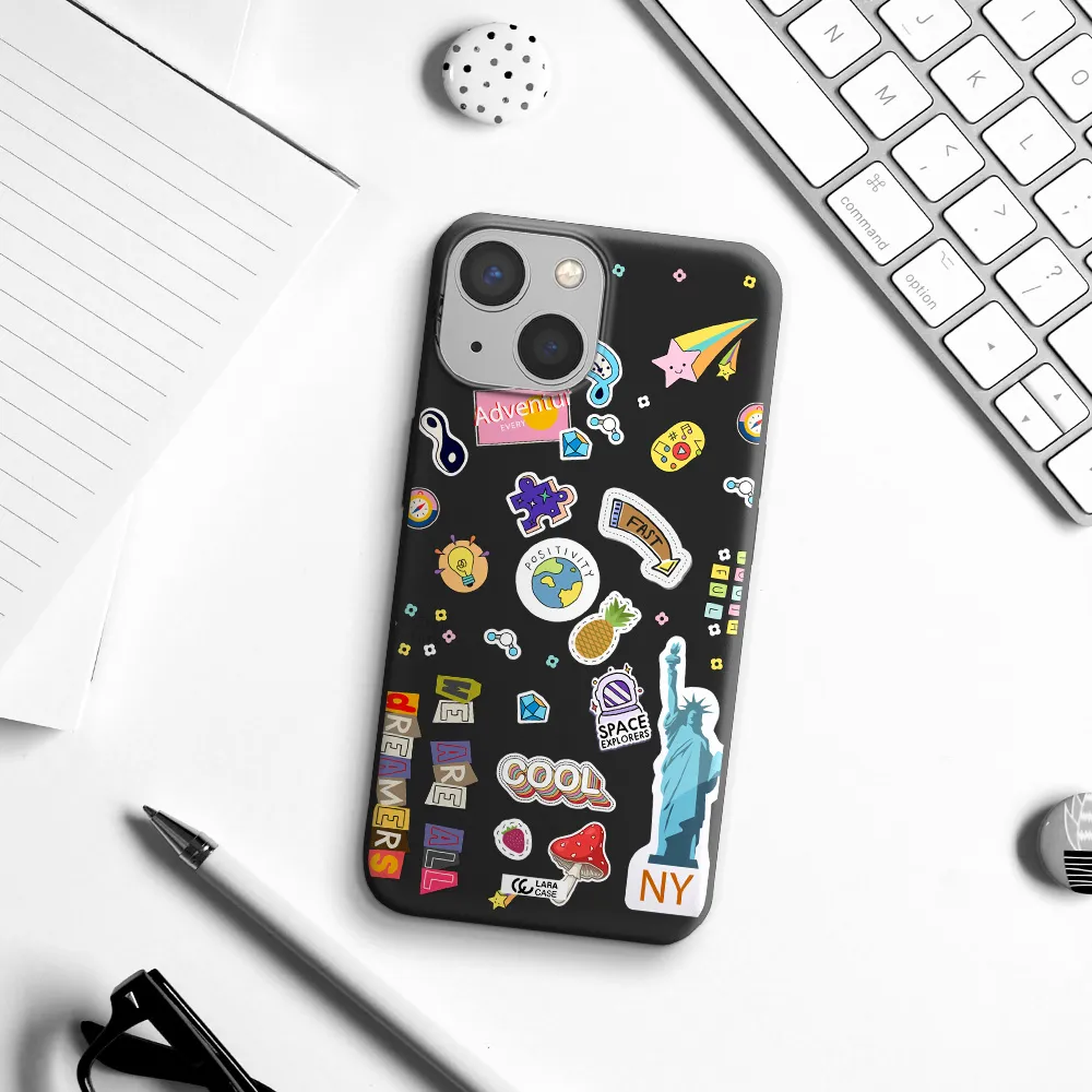 Stickers Apple iPhone 13 mini Silicone black Case