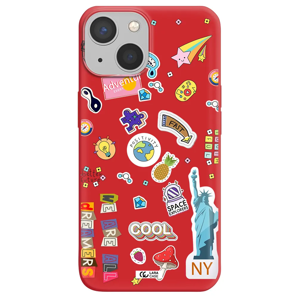Stickers Apple iPhone 13 mini Silicone Imperial Red Case