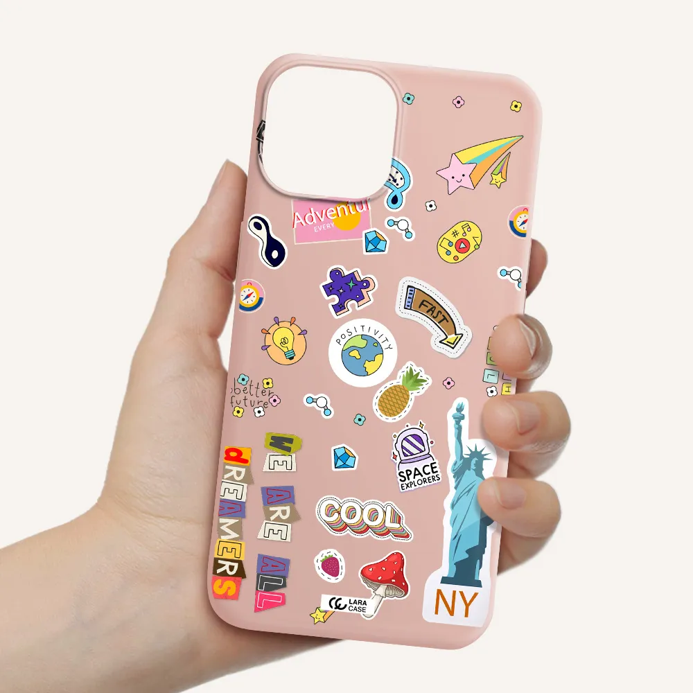 Stickers Apple iPhone 13 mini Silicone pastel pink Case