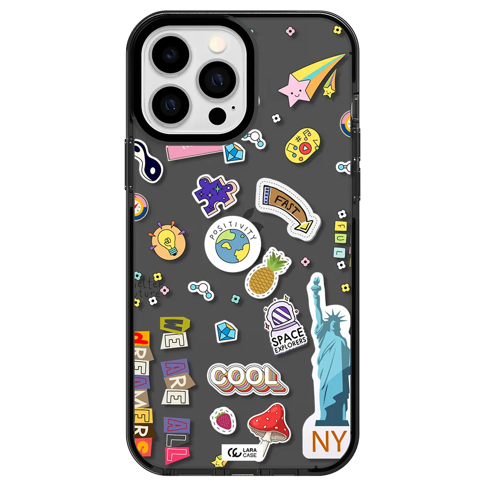 Stickers Apple iPhone 13 Pro Max impact Smoke Black Case