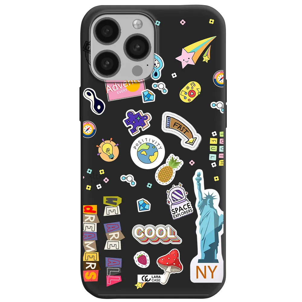 Stickers Apple iPhone 13 Pro Max Silicone black Case