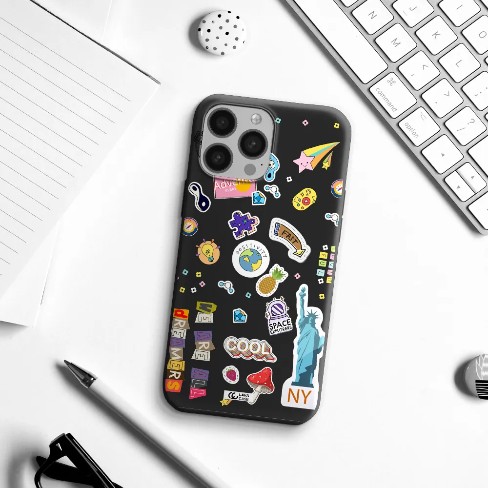 Stickers Apple iPhone 13 Pro Max Silicone black Case