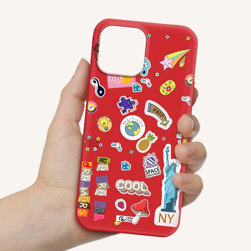 Stickers Apple iPhone 13 Pro Max Silicone Imperial Red Case