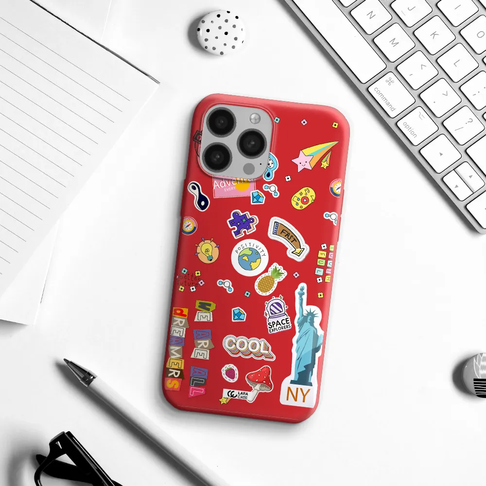 Stickers Apple iPhone 13 Pro Max Silicone Imperial Red Case
