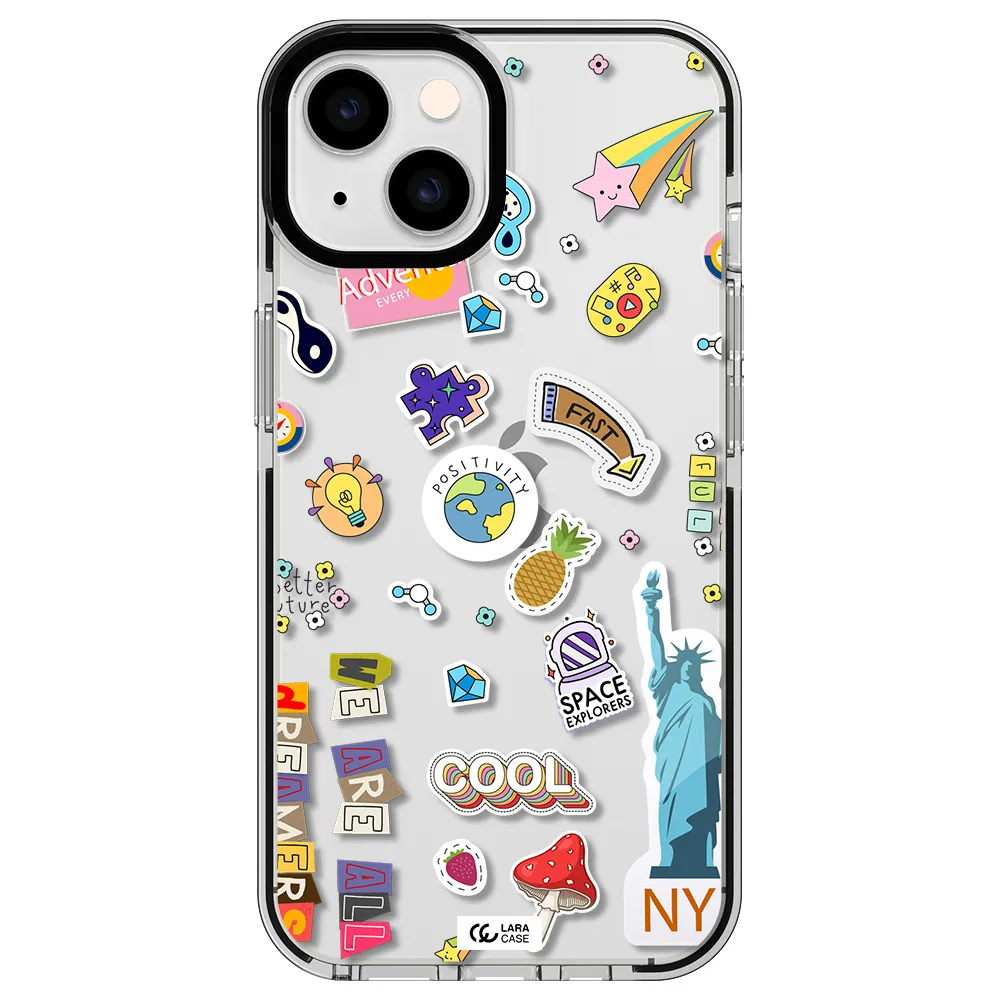 Stickers Apple iPhone 14 impact black border Case