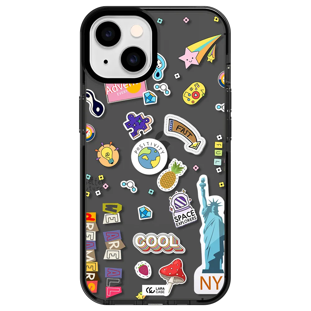 Stickers Apple iPhone 14 impact Smoke Black Case