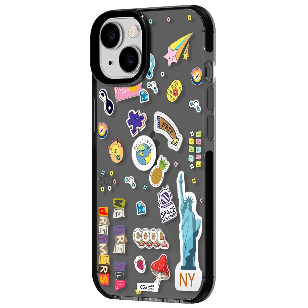Stickers Apple iPhone 14 impact Smoke Black Case