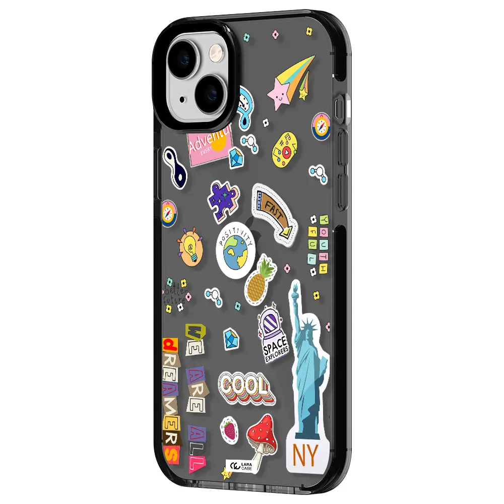 Stickers Apple iPhone 14 plus impact Smoke Black Case