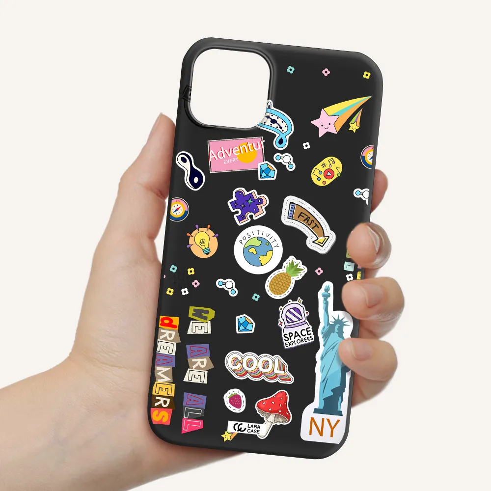 Stickers Apple iPhone 14 plus Silicone black Case