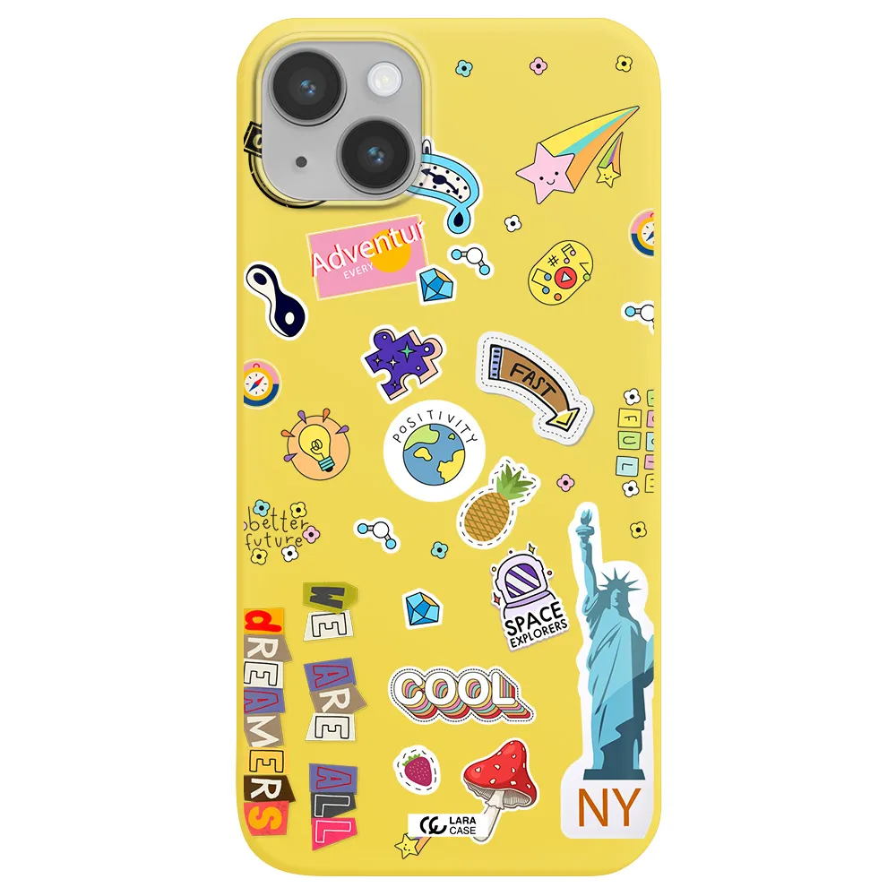 Stickers Apple iPhone 14 plus Silicone canary yellow Case