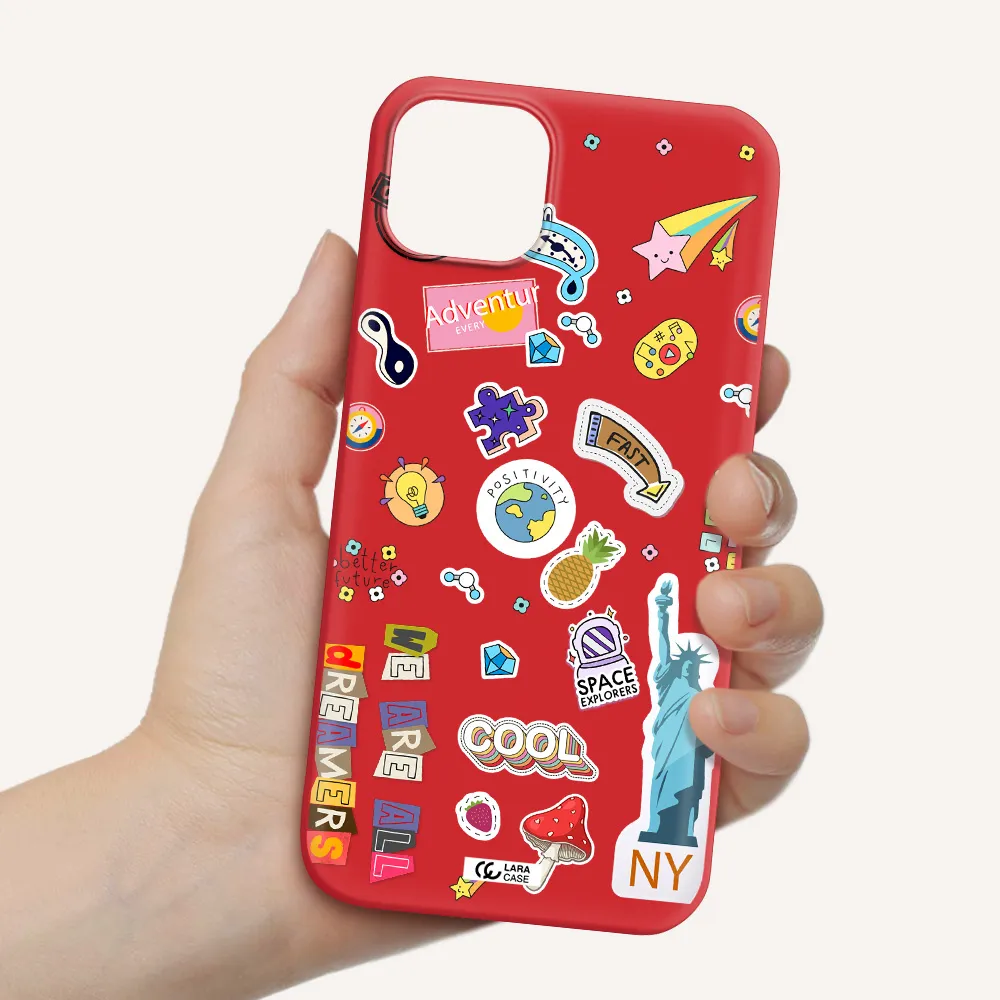 Stickers Apple iPhone 14 plus Silicone Imperial Red Case