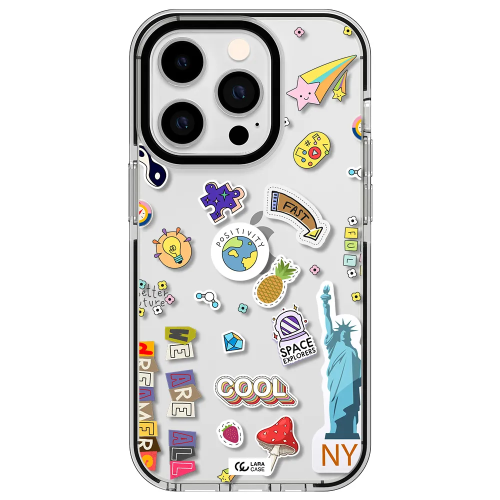 Stickers Apple iPhone 14 pro impact black border Case