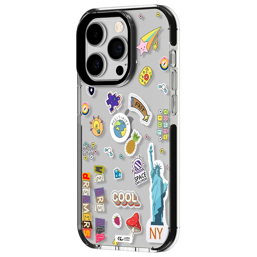 Stickers Apple iPhone 14 pro impact black border Case