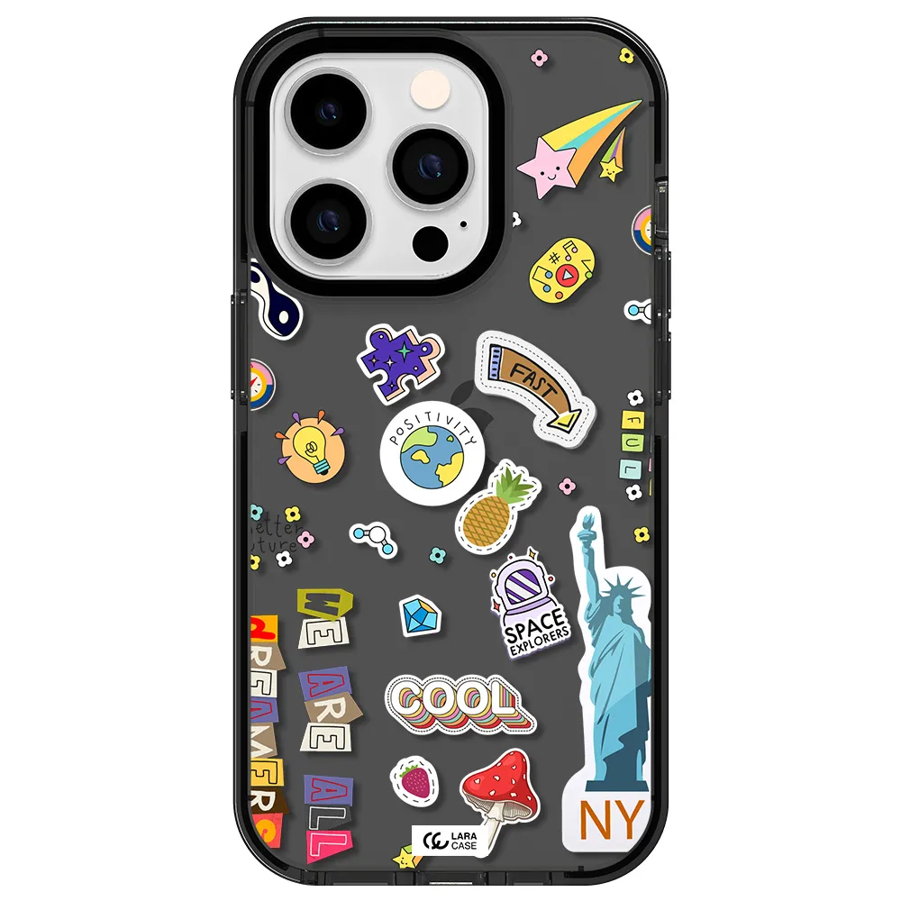 Stickers Apple iPhone 14 pro impact Smoke Black Case