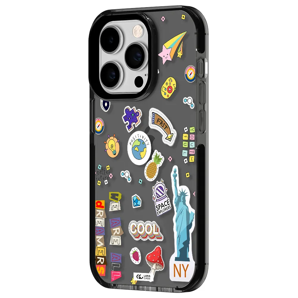 Stickers Apple iPhone 14 pro impact Smoke Black Case