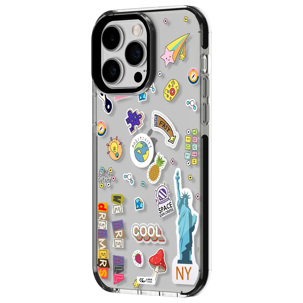 Stickers Apple iPhone 14 pro max impact black border Case
