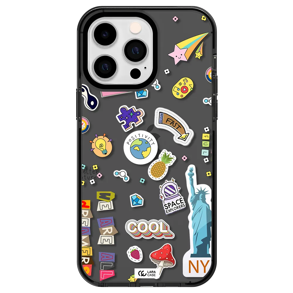 Stickers Apple iPhone 14 pro max impact Smoke Black Case