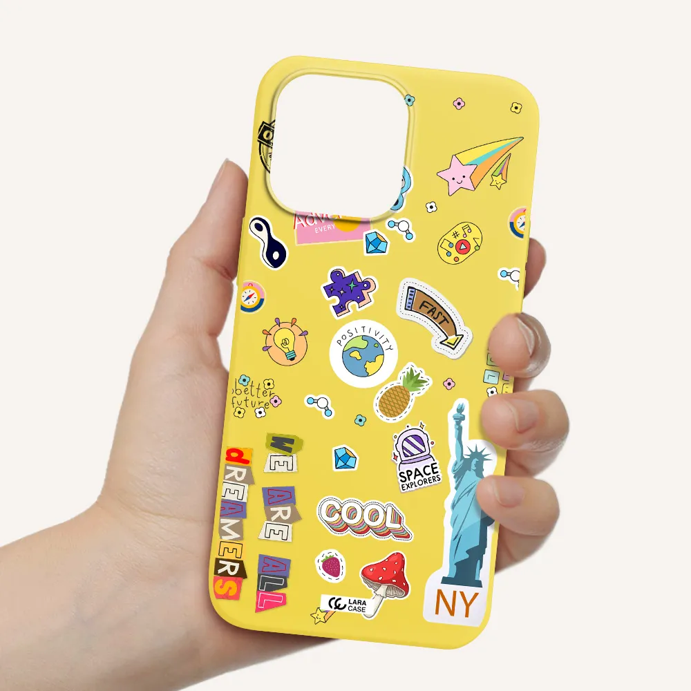 Stickers Apple iPhone 14 pro Silicone canary yellow Case
