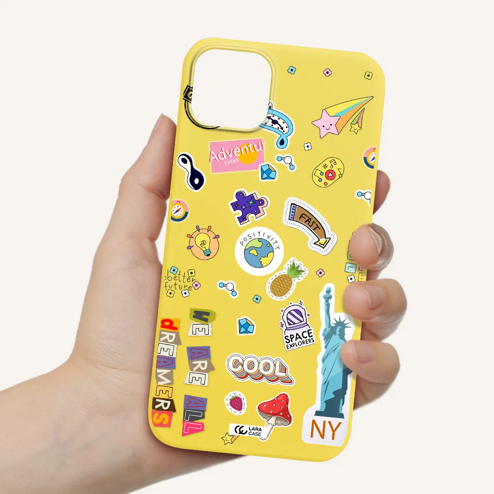 Stickers Apple iPhone 14 Silicone canary yellow Case