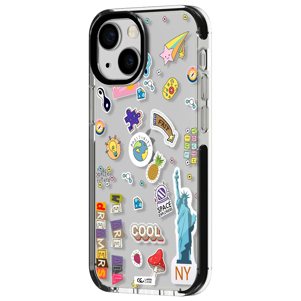 Stickers Apple iPhone 15 impact black border Case
