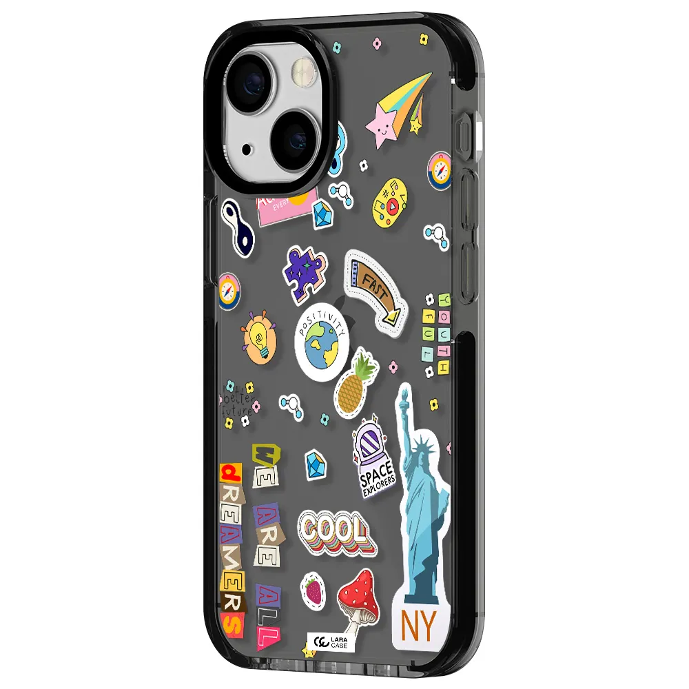 Stickers Apple iPhone 15 impact Smoke Black Case