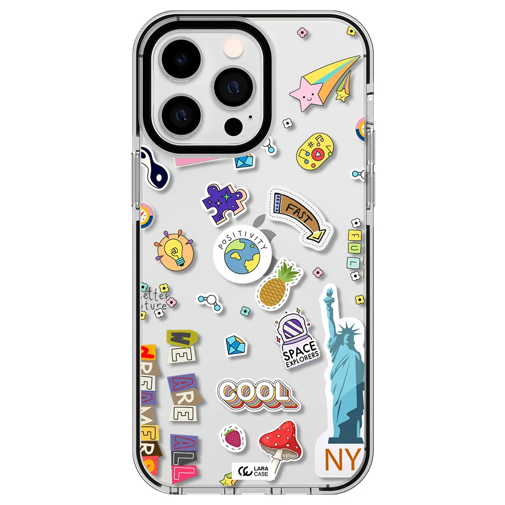 Stickers Apple iPhone 15 Pro impact black border Case