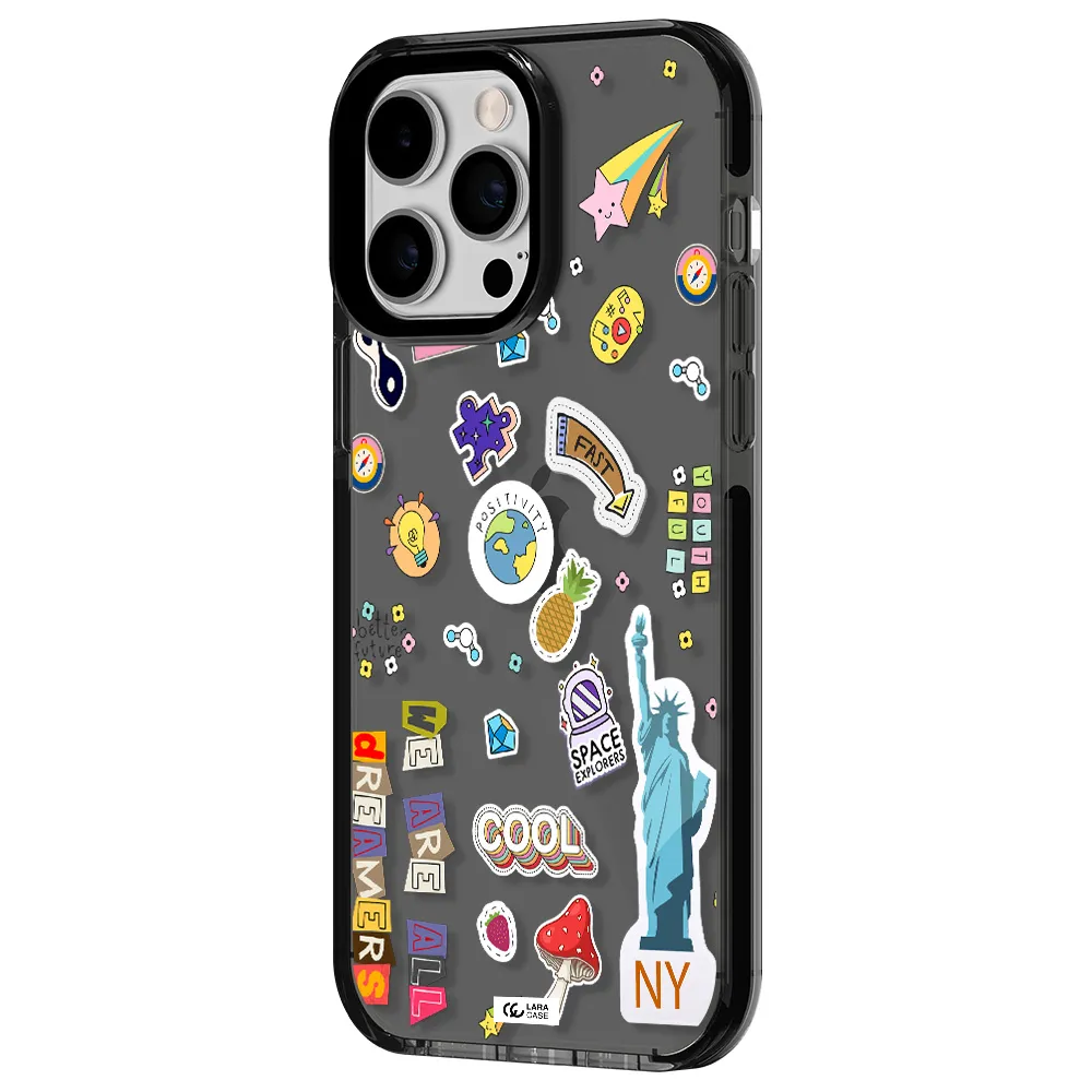 Stickers Apple iPhone 15 Pro Max impact Smoke Black Case