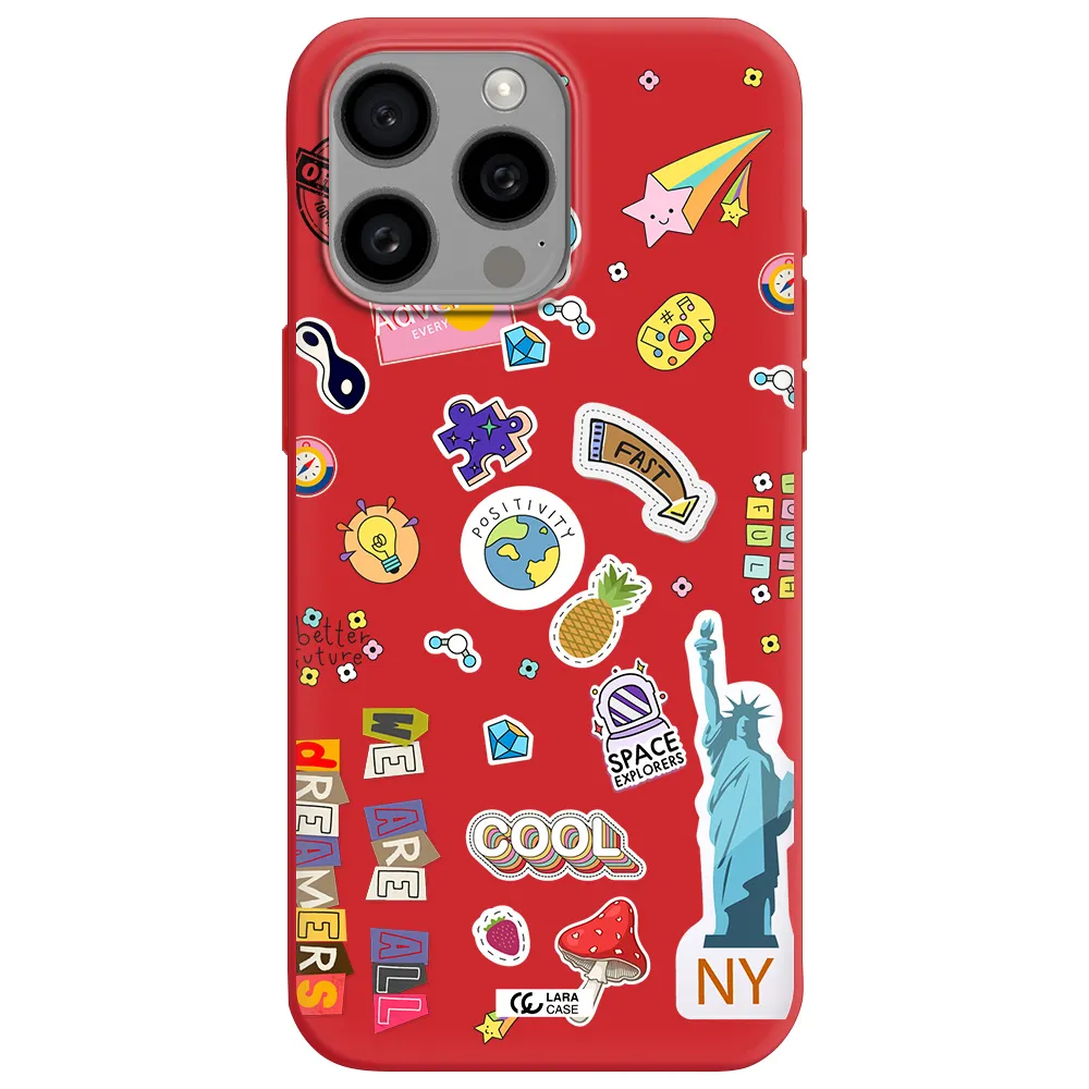 Stickers Apple Iphone 15 Pro Max Silicone Imperial Red Case
