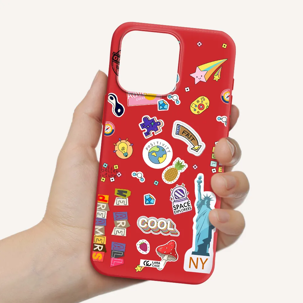 Stickers Apple Iphone 15 Pro Max Silicone Imperial Red Case