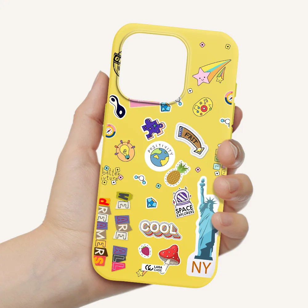 Stickers Apple Iphone 15 Pro Silicone Canary Yellow Case